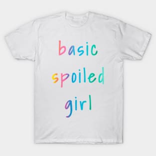 Basic Spoiled Girl Rainbow Tie Dye Watercolor Sticker for Girls Water Flask Sleepover Pillow T-Shirt